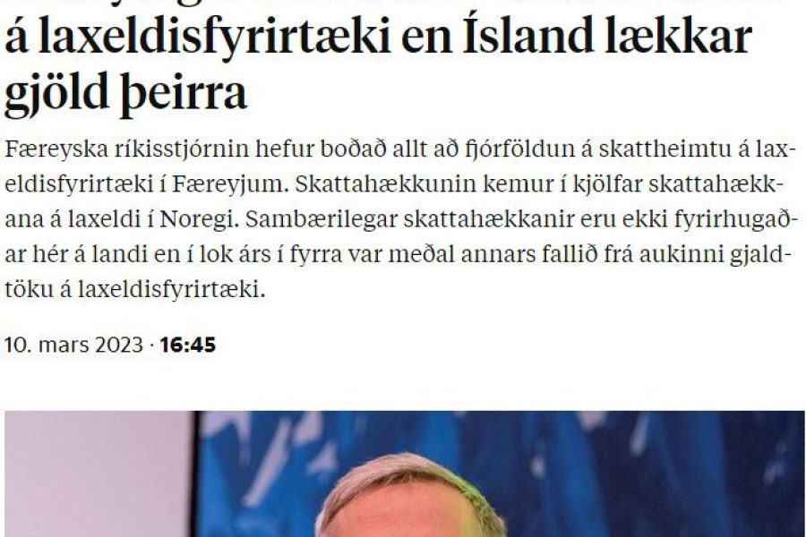 Skattar á sjókvíaeldi hækka allstaðar nema á Íslandi