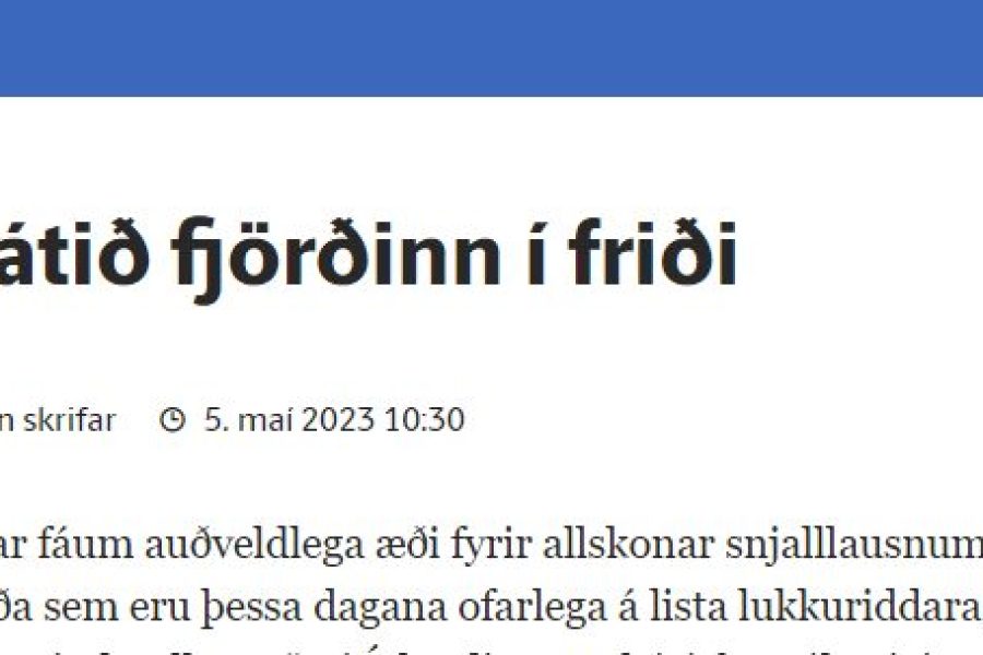 „Látið fjörðinn í friði“ – grein Pálma Gunnarssonar